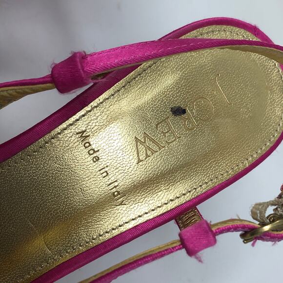 J Crew Martine Slingback Womens Size 7 Pink Gray Satin Twist Knot Peep Toe Heel - Picture 4 of 12